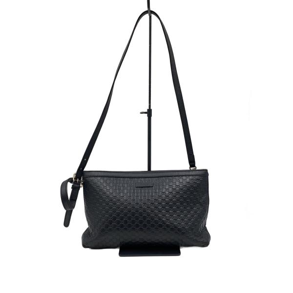 GUCCI◇ショルダーバッグ_マイクログッチシマ/レザー/BLK// : セカンド