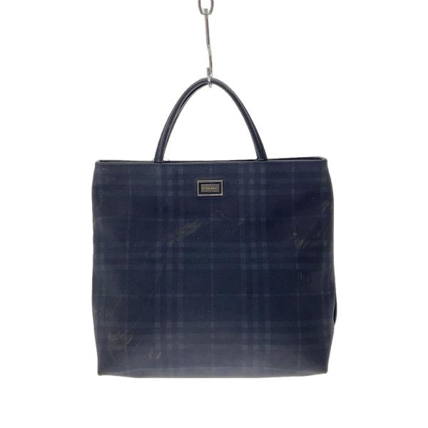BURBERRY LONDON◇トートバッグ/--/NVY/チェック : セカンドストリート