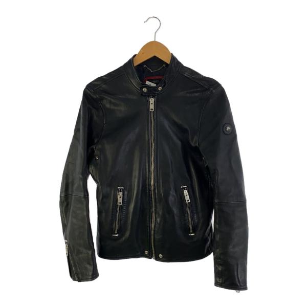 DIESEL◇シングルライダースジャケット/M/羊革/BLK/無地 : セカンド