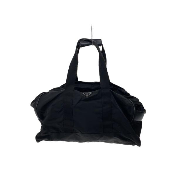 PRADA◇ボストンバッグ/2WAY/三角ロゴ/ナイロン/BLK// : セカンド