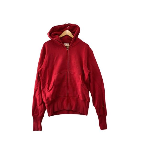 EVISU◇バックプリント/ジップパーカー/38/コットン/RED/プリント
