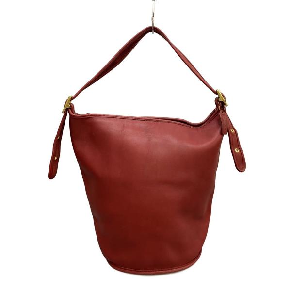 COACH◇オールドコーチ/ショルダーバッグ/レザー/RED/無地/9085
