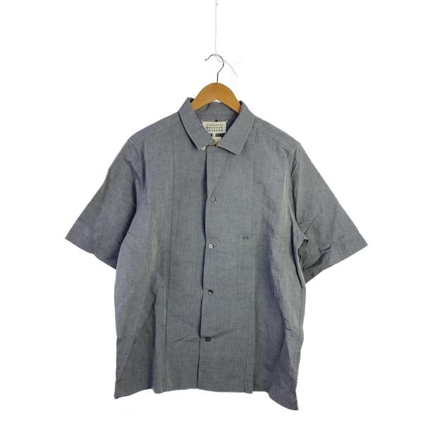 Maison Margiela◇半袖シャツ/42/リネン/BLU/無地/S50DL0507 S54670