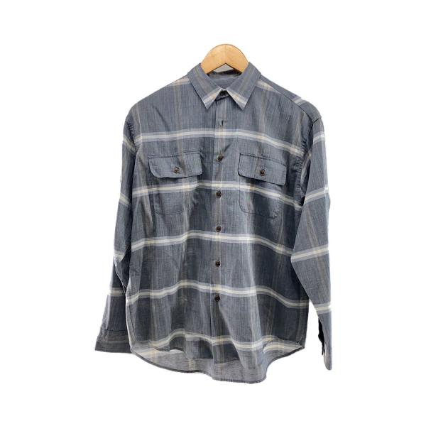 2-tacs ウールシャツ　サイズL BROWN by 2-tacs◇長袖シャツ/--/ウール/GRY/ボーダー/B29-S001