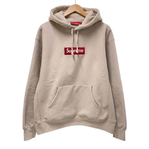 Supreme◇24FW/Box Logo Hooded Sweatshirt/L/ベージュ/ボックスロゴ