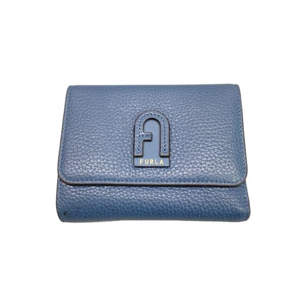 FURLA◇3つ折り財布/レザー/NVY/無地/レディース/ダフネシリーズ