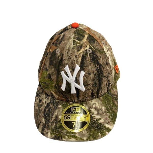 NEW ERA◇キャップ/7 1/4/コットン/総柄/メンズ/NY/ヤンキース/リアル