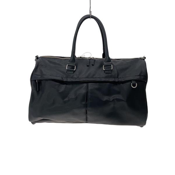 ZARA◇ボストンバッグ/レザー/BLK/無地/3107/520/800 : セカンド