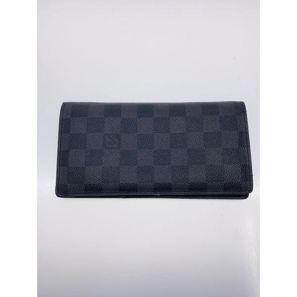 LOUIS VUITTON◇ポルトフォイユ・ブラザ/2つ折り財布/レザー/GRY