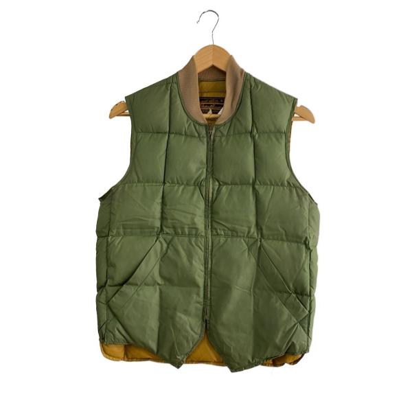 (Taro) Eddie Bauer ダウンベスト L EDDIE BAUER◇70s/黒金タグ/棒TALON/ダウンベスト/36/ナイロン/KHK