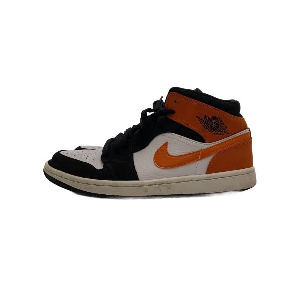 NIKE◆AIR JORDAN 1 MID/エアジョーダン1ミッド/ブラック/554724-058/26cm/BLK/レサ