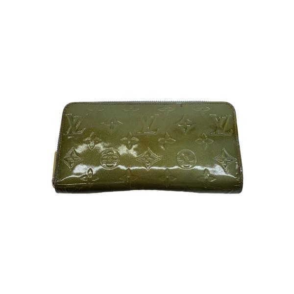 LOUIS VUITTON / ジッピー・ウォレット_モノグラム・ヴェルニ_NVY/エナメル/GRN/無地/レディース LOUIS VUITTON◇ジッピー・ウォレット_モノグラム・ヴェルニ/エナメル