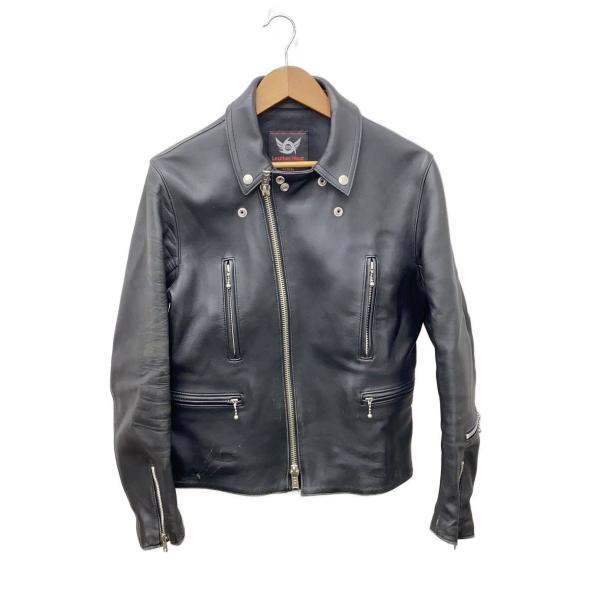 666 Leather Wear ダブルライダース36 ブラック　期間限定価格 666 Leather Wear◇ダブルライダースジャケット/36/レザー/BLK/キズ有