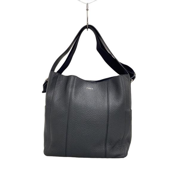 FURLA◇ESSENTIAL M/2wayトートバッグ/レザー/BLK : セカンド