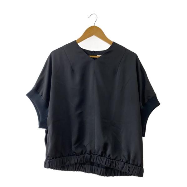 ADORE◇ダルサテンブラウス/38/ポリエステル/BLK/無地/531-5210804