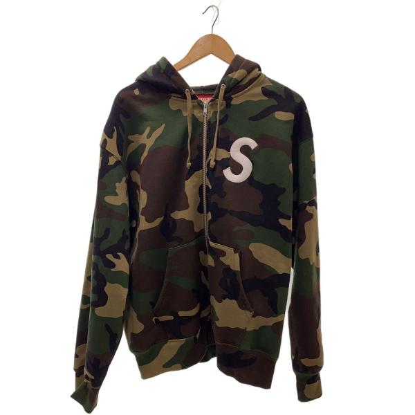 Supreme カモフラージュ パーカー S Supreme◇S LOGO ZIP UP HOODED SWEAT/パーカー/L/コットン/KHK