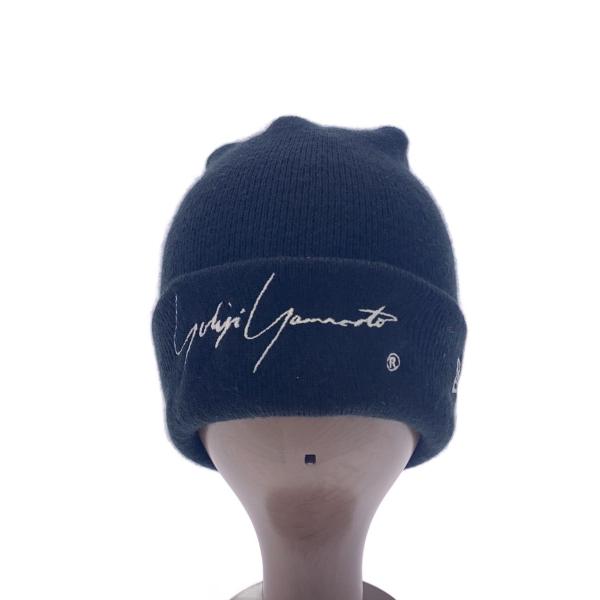 yohji yamamoto POUR HOMME◇ニットキャップ/FREE/アクリル/BLK/メンズ