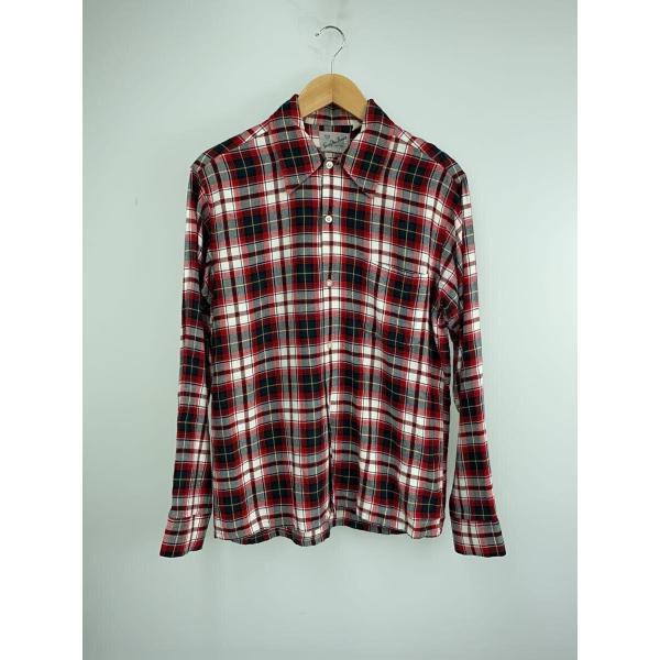50s 60s Wings vintage usa製 レーヨンシャツ M red 60s/レーヨンシャツ/長袖シャツ/M/レーヨン/レッド/チェック