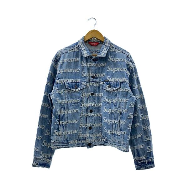 Supreme◇21SS/Frayed Logos Denim Trucker Jacket/Gジャン/S/コットン