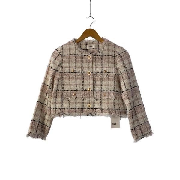 SNIDEL◇25SS/ツイードジャケット/ジャケット/0/ポリエステル/ピンク