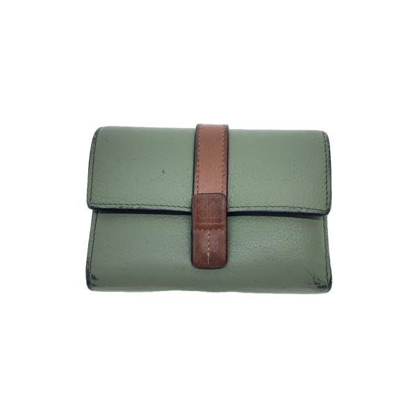 LOEWE◇3つ折り財布/レザー/GRN/無地/レディース : セカンドストリート