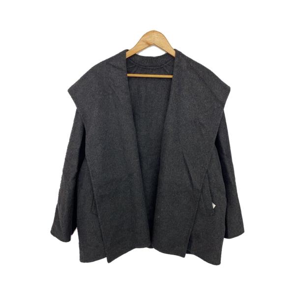 Plage◇24AW/ハミルトン DRAPE MIDDLE /コート/38/ウール/GRY/無地