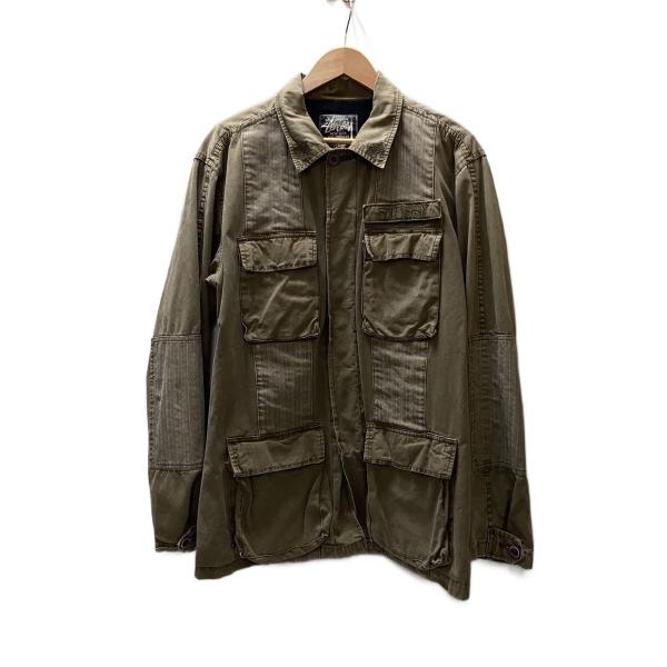 Stussy ミリタリージャケット Lサイズ STUSSY◇ミリタリージャケット/--/コットン/KHK/無地/00s : セカンド