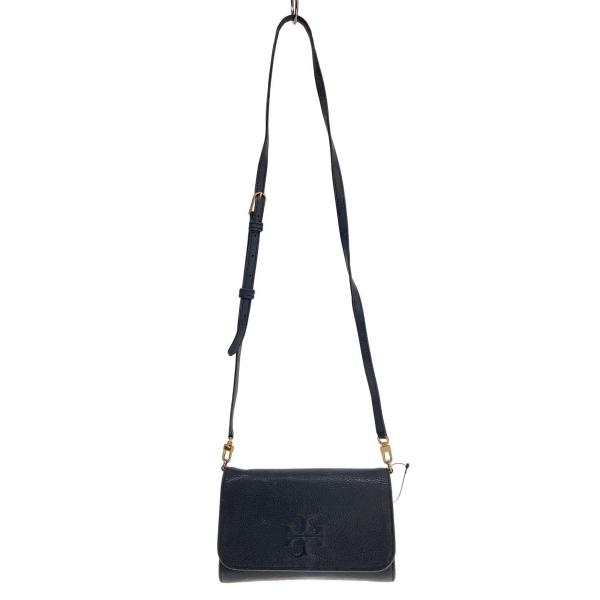 美品✨トリーバーチ　ショルダーバッグ　ウォレット　レザー　黒 TORY BURCH◇ショルダーバッグ/レザー/BLK/146467/シア/フラット