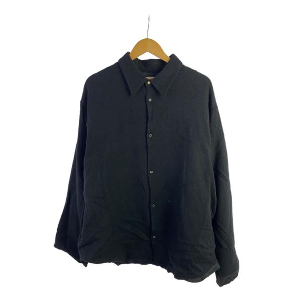 barbell object 24aw プルオーバー ジャケット シャツ パンツ barbell object◇長袖シャツ/2/ウール/BLK/bo-24a-s04 : セカンド