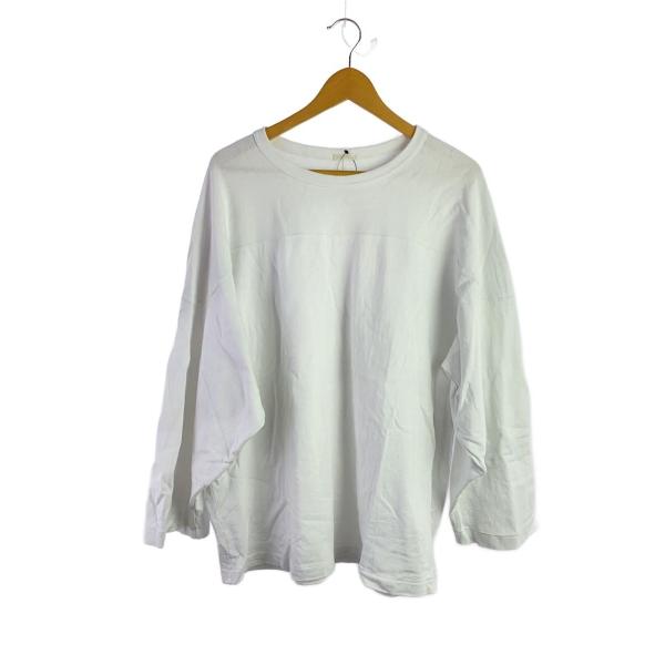 COMOLI◇長袖Tシャツ/3/コットン/WHT/X01-05005/23SS/フットボールT