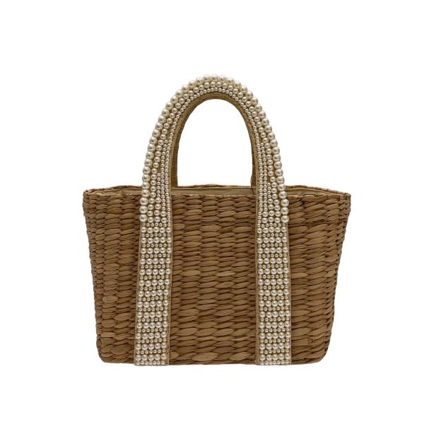 新品未使用アナトリエ パールカゴバッグ ANATELIER◇ハンドバッグ/--/BEG/無地/パールカゴバッグ : セカンド