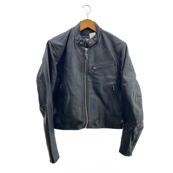 HARLEY DAVIDSON◇シングルライダースジャケット/M/牛革/BLK/無地