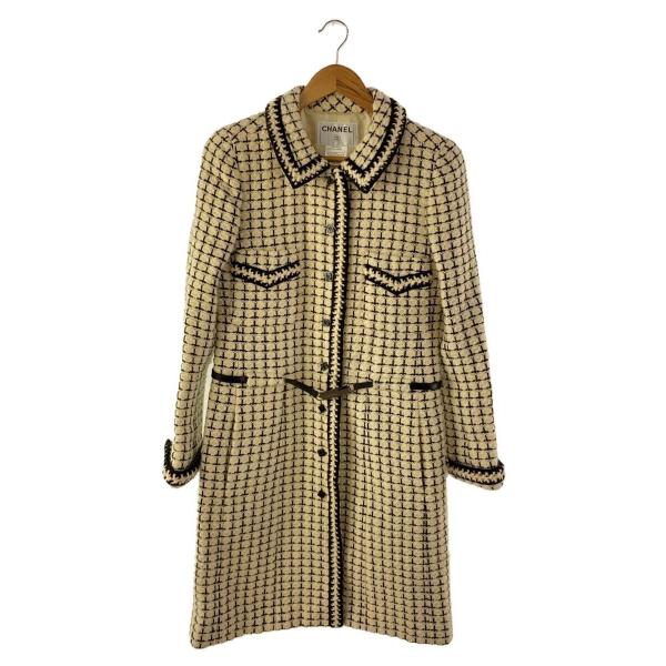 CHANEL◇コート/38/ウール/IVO/チェック/P16301V09189 : セカンド