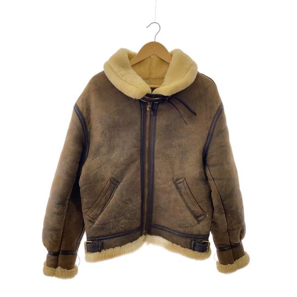 AVIREX B-3 ムートン フライトジャケット 38 33H5595 米国製 AVIREX◇B-3/ムートンボアフライトジャケット/USA製/38/BRW/33H5595