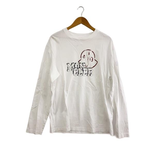 MONCLER◇3D LOGO/長袖Tシャツ/M/コットン/WHT/プリント/C-SCOM-24