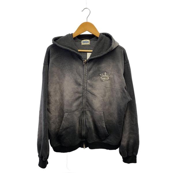 9090◇ジップパーカー/L/コットン/BLK/無地/NN1936 : セカンド