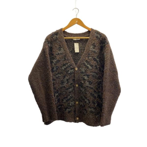 TTT_MSW◇22AW/Leopard Knit Cardigan /L/BRW/総柄/TTT-2022AW-KT04