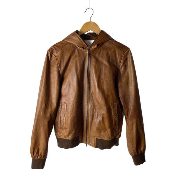 【極美品】インターナショナルギャラリービームス　ライダース　山羊革　ブラウン　M International Gallery BEAMS◇レザージャケット・ブルゾン/L/羊革/CML