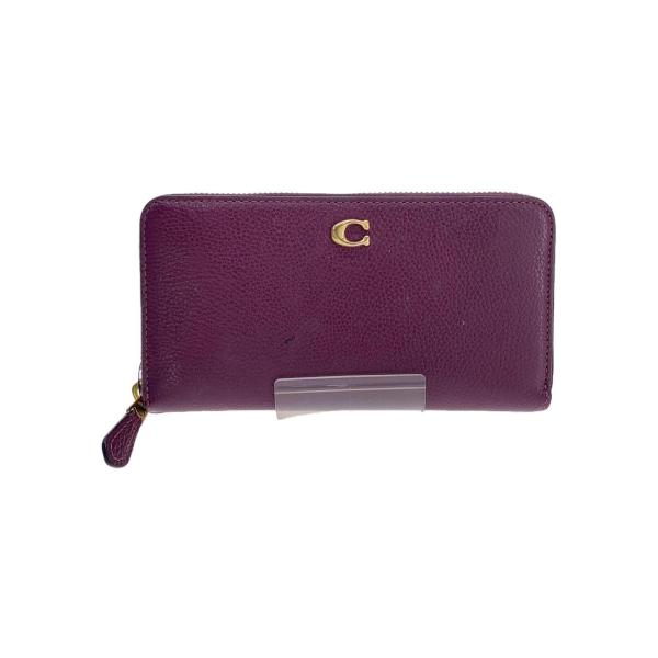 COACH◇アコーディオン/長財布/レザー/BRD/レディース/CC489/汚れ有