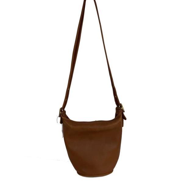 COACH◇90s/オールドコーチ/ショルダーバッグ/レザー/BRW/無地/擦れ有