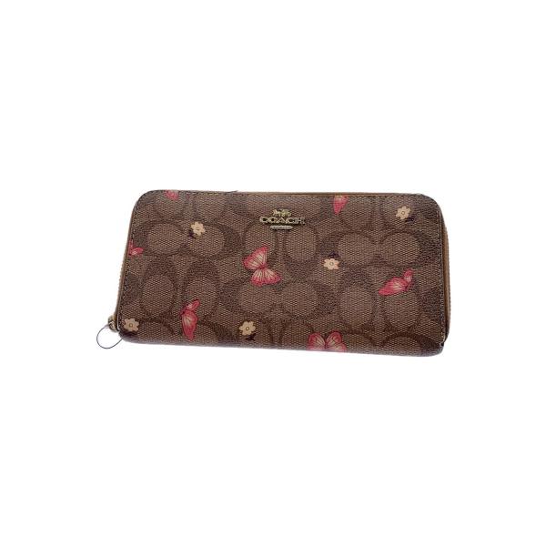 COACH◆長財布/PVC/BRW/総柄/レディース//