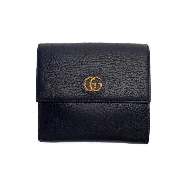 GUCCI◇2つ折り財布/--/BLK/無地/レディース/456122・496334