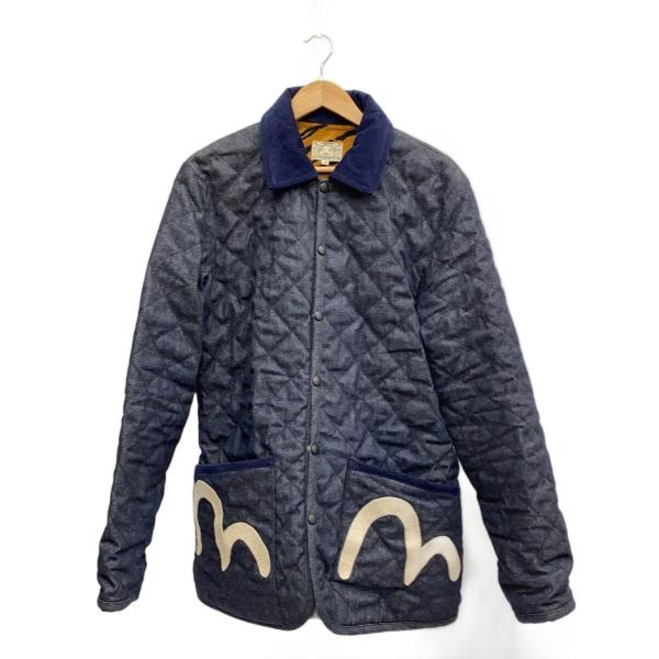 EVISU◇キルティングジャケット/40/デニム/NVY/無地 : セカンド