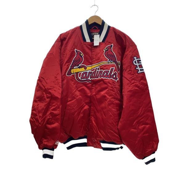 majestic マジェスティック セントルイスカージナルス スタジャン XXL Majestic◇MLB/セントルイスカージナルス/スタジャン/XXL/ナイロン/RED