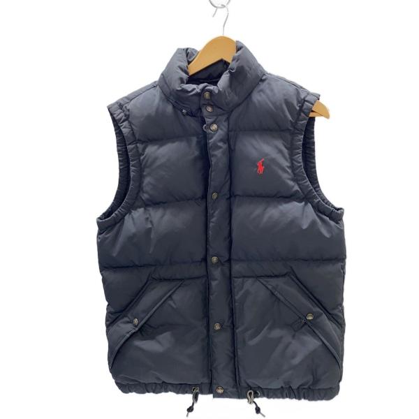 POLO RALPH LAUREN◇ダウンベスト/S/ポリエステル/ブラック