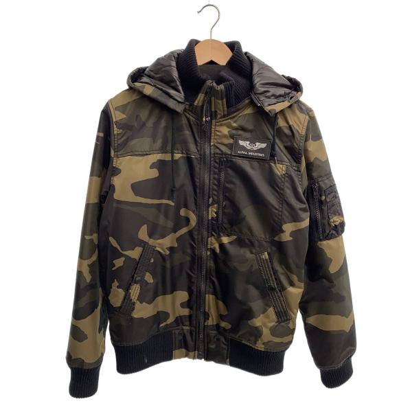 ALPHA INDUSTRIES◇フーデッドリブジャケット/M/ナイロン/PUP/カモフラ