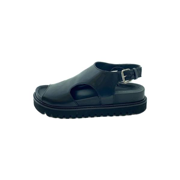 PLAN C フスベット カットアウト サンダル 37 ブラック 厚底 本革 PLAN C◇フスベットカットアウトサンダル/サンダル/37/BLK/牛革