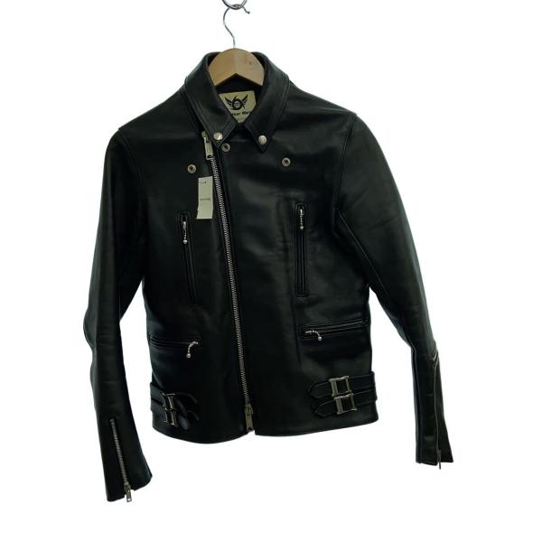 【666】LJM-1TFL ダブルライダースジャケット 666 Leather Wear◇ダブルライダースジャケット/34/レザー/BLK/LJM-1TF