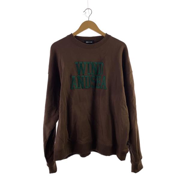 WIND AND SEA◇スウェット/L/コットン/BRW/WDS-O-ATTS-25-Q1-CS-02