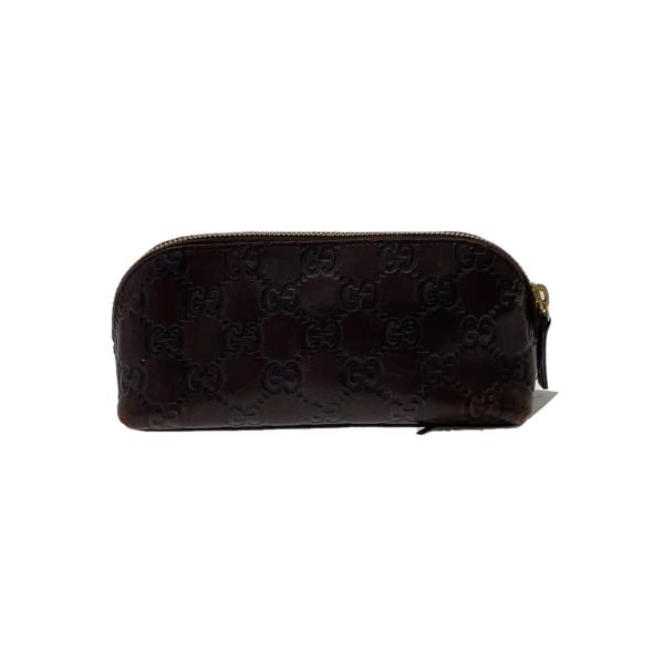 訳あり グッチ GUCCI グッチシマ コスメポーチ 化粧ポーチ レザー リボン GUCCI◇ポーチ_グッチシマ/レザー/BRW/総柄 : セカンドストリートYahoo